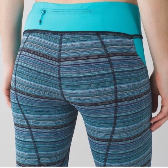Lululemon Pace Rival Crop Space Dye Blue Size 4 - Picture 2 of 8